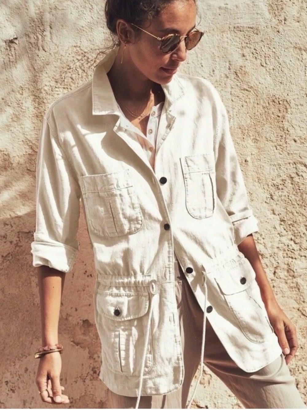 FAHERTY • Larkspur utility jacket - white - Small
